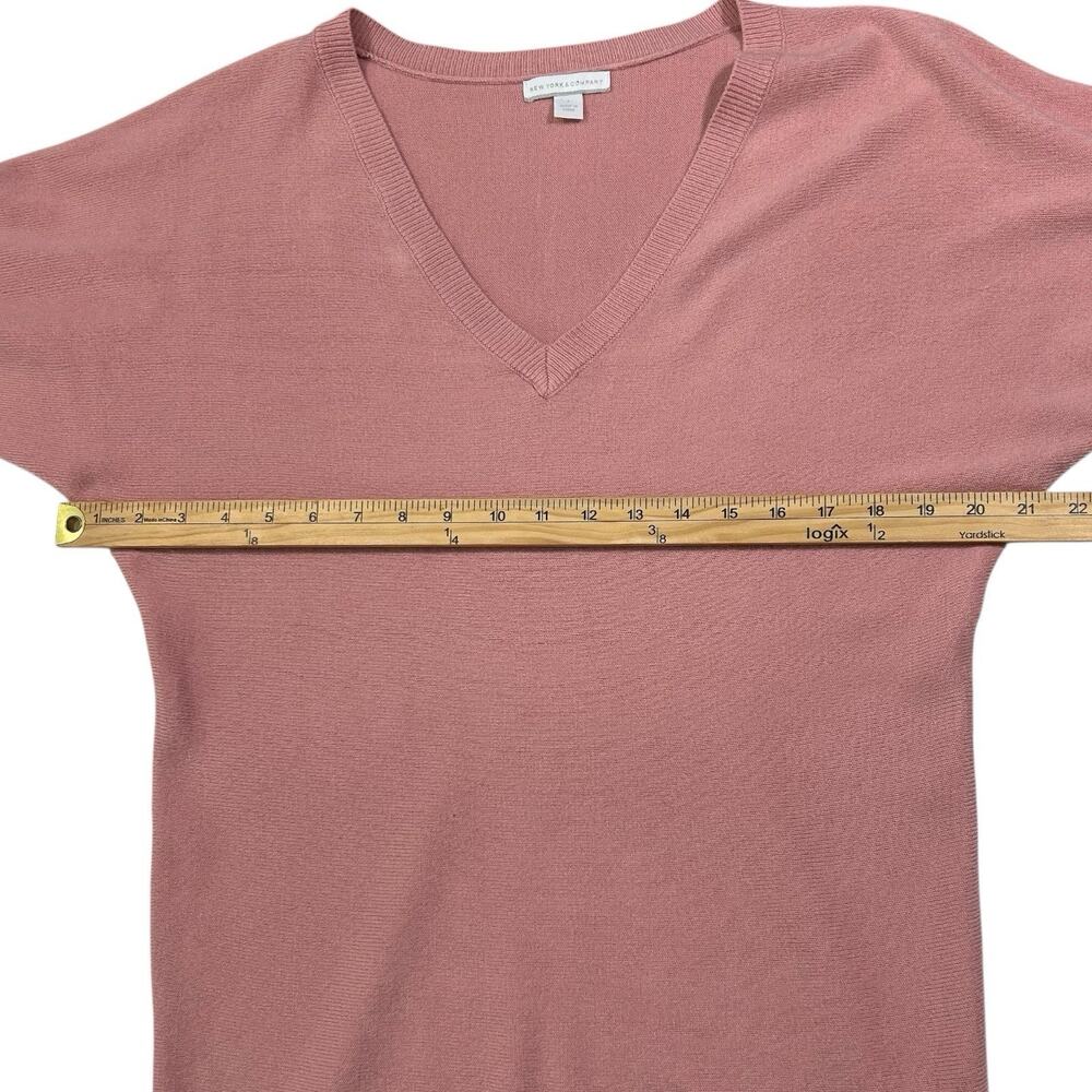 New York and Company V Neck Acrylic Oversized Sweater Womens S Coquette Girly - Picture 7 of 9
